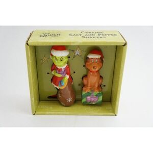 Dr. Seuss The Grinch Salt and Pepper Shakers Ceramic New